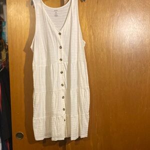 Sonoma White Sleeveless V-Neck Sundress